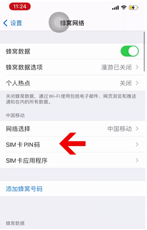 靖宇苹果14维修网分享如何给iPhone14的SIM卡设置密码 